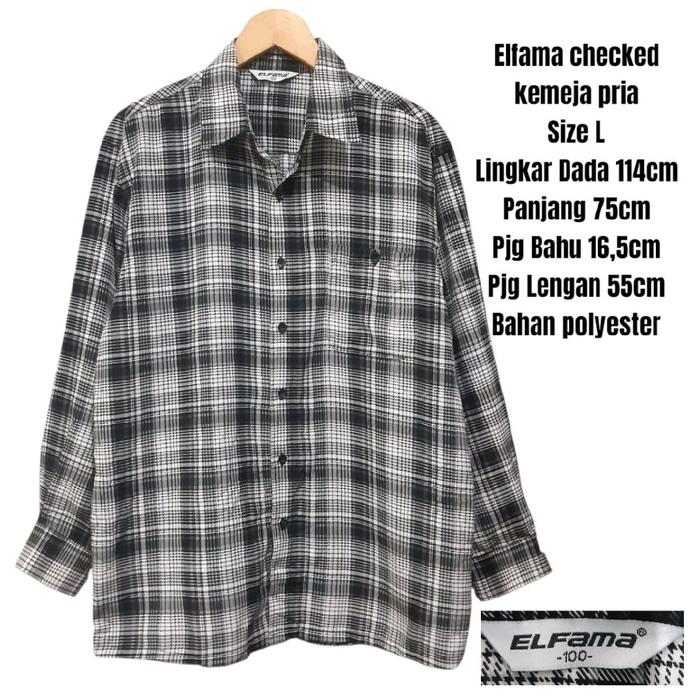 Elfama checked kemeja pria