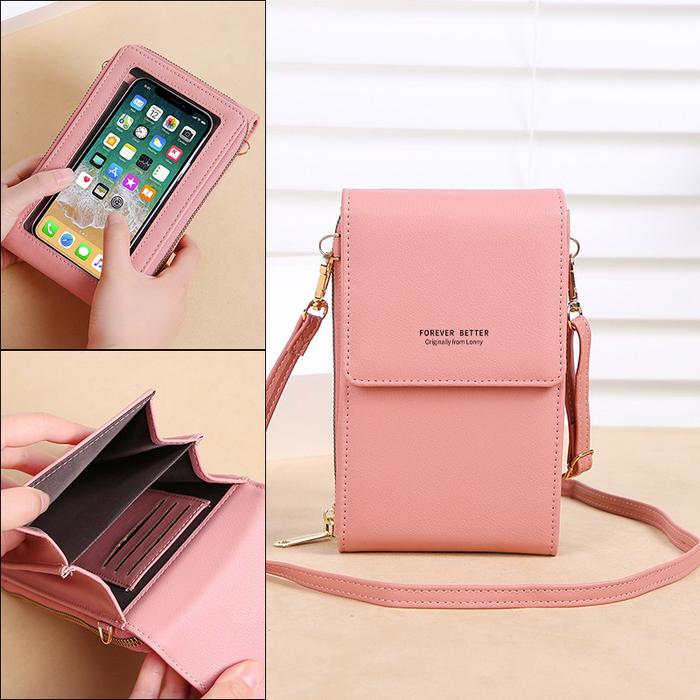 Tas Hp Wanita Kulit Touch Screen Dompet Hp Wanita Layar Sentuh Mini Bag Multifungsi L067