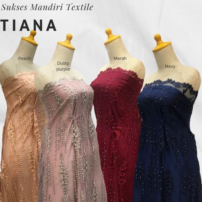 [TIANA] Brokat lace mutiara mewah 3D | Harga ½ meter = 50 cm (Bahan Dress Bridesmaid, Kondangan, Keb