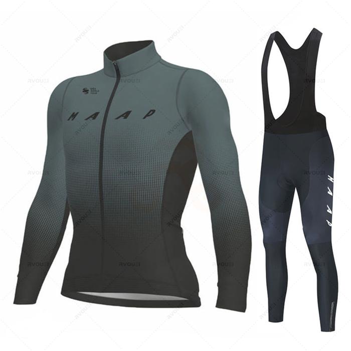 MAAP Team Autumn Cycling Jersey Set Men Long Sleeves Cycling Clothing