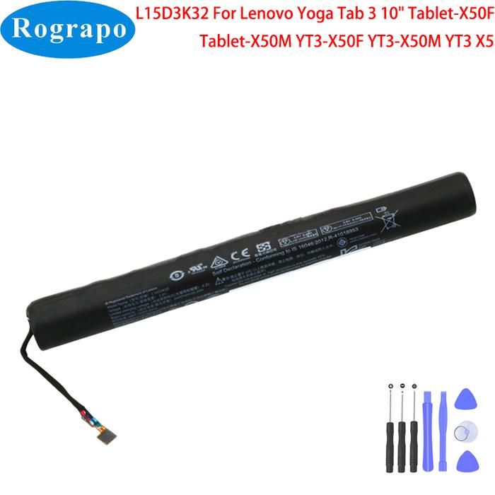New Original 8400mAh L15D3K32 L15C3K32 Laptop Battery For Lenovo Yoga Tab 3 10" Tablet-X50F Tablet-X