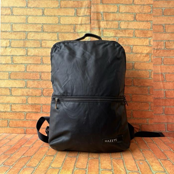 TAS RANSEL HAZZYS PRIA KANVAS WATERPROFF SECOND BRANDED HITAM / TAS RANSEL KANTOR PRIA HAZZYS SECOND