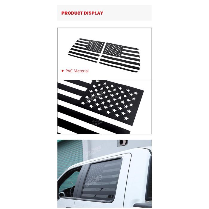 Stiker Jendela Mobil Bendera Amerika Bergaris Hitam Stiker Otomatis