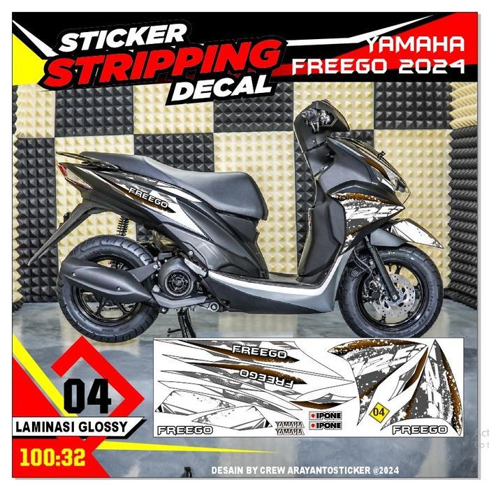 Stiker Striping Yamaha Freego 2023-2024 Variasi ARS01 Grafis Doff/Glossy Semua Ready