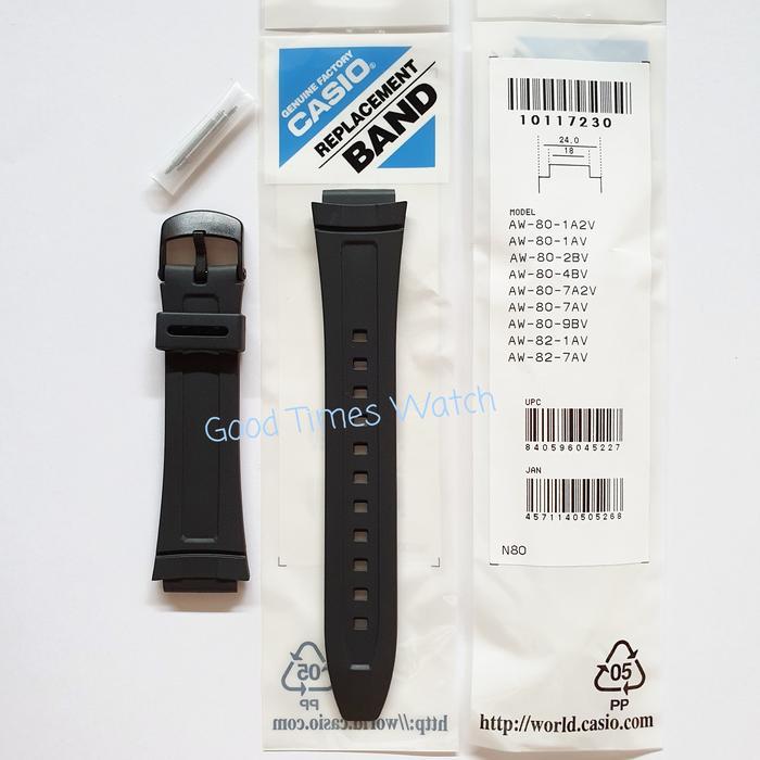 STRAP CASIO AW 80 AW 82 BLACK CASIO ORIGINAL