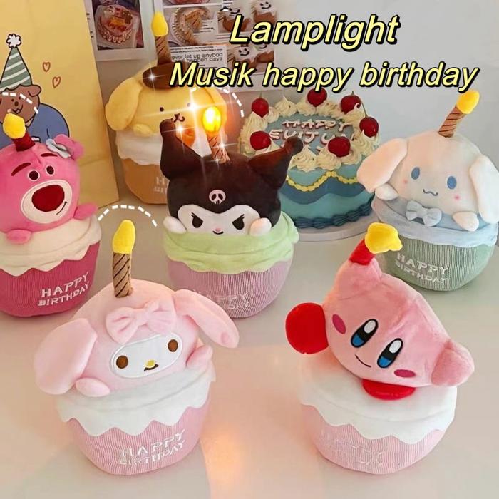 MAINAN BONEKA KUE ULANG TAHUN HAPPY BIRTHDAY KUE LILIN CINNAMOROLL LOTSO HELLO KITTY MELODY KIRBY PO