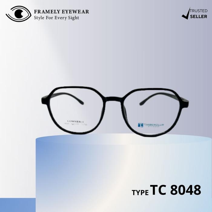 Framely Eyewear - Frame Kacamata Fashion TIMBERCLUB 8048 Lensa Plano All Size | (4 varian warna)