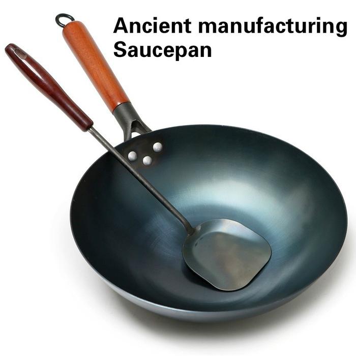 High Quality Saucepan Iron Wok Traditional Handmade Iron Wok
