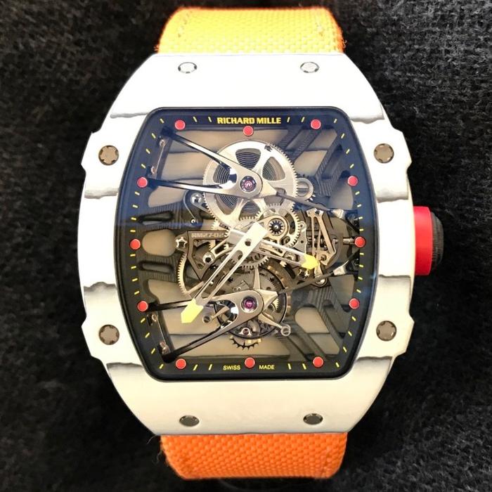 RM 27-02 TOURBILLON CARBON CASE CANVAS ORANGE STRAP SWISS TIER 5