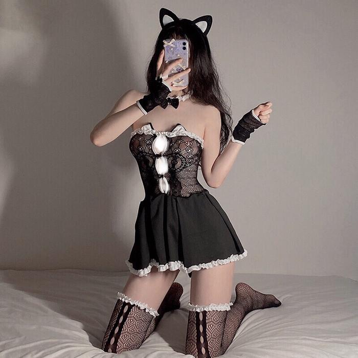 Termurah !! LINGERIE SEXY SET COSPLAY KOSTUM KUCING A265