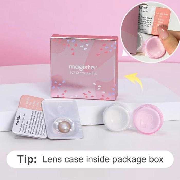 ￼[0.00~-6.00] Magister Softlens Minus Diamond Soflen Minus Soflens 14.5mm Allure Gray Candy brown