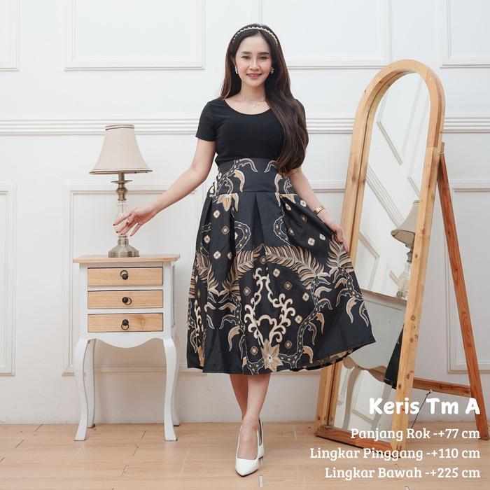 KERIS HITAM TM ROK PANJANG 7/8 KATUN MAYUNG BEST SELLER WANITA DEWASA CEWEK BAWAHAN MODEL MOTIF BATI
