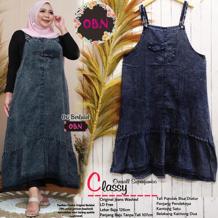 Classy Overall Jeans Jumbo Overall Rempel Denim Polos Best Seller Wanita Panjang