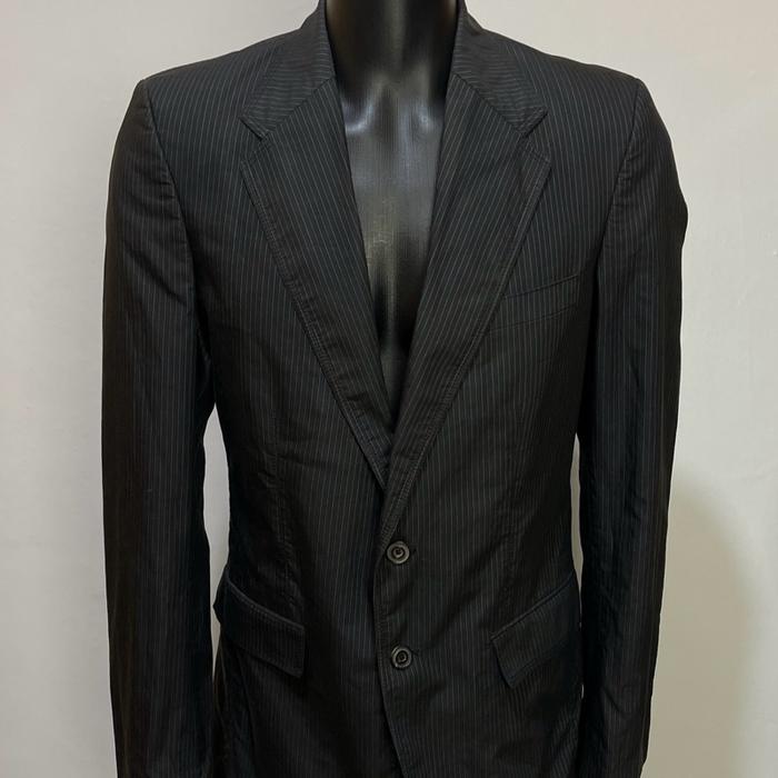 Zara man blazer hitam strip jas casual m