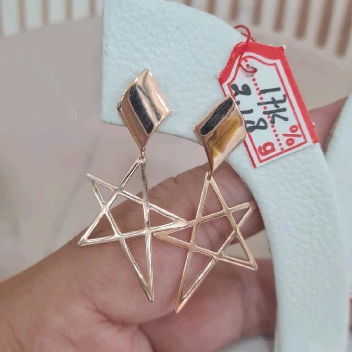 Anting emas 75 rangka bintang
