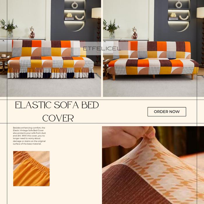 ETFELICEL Elastic Vintage Sofa Bed Cover /Penutup Sarung Sofa Bed Cover Sofa Bed Elastis