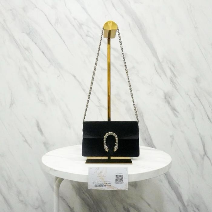 Gucci Dionysus Super Mini Velvet Black SHW Sling Bag GARANSI 100% AUTHENTIC