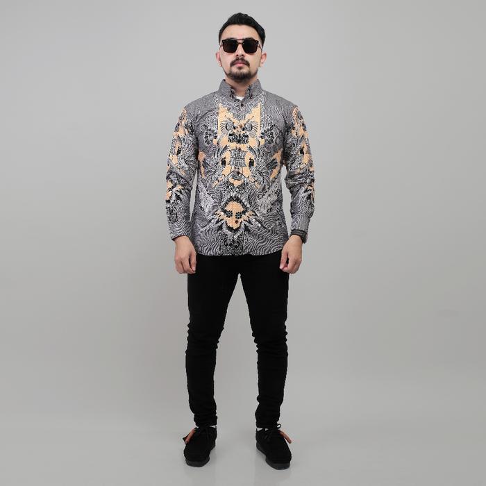 【NEW】 KEMEJA BATIK PRIA LENGAN PANJANG PREMIUM SILVER 1248
