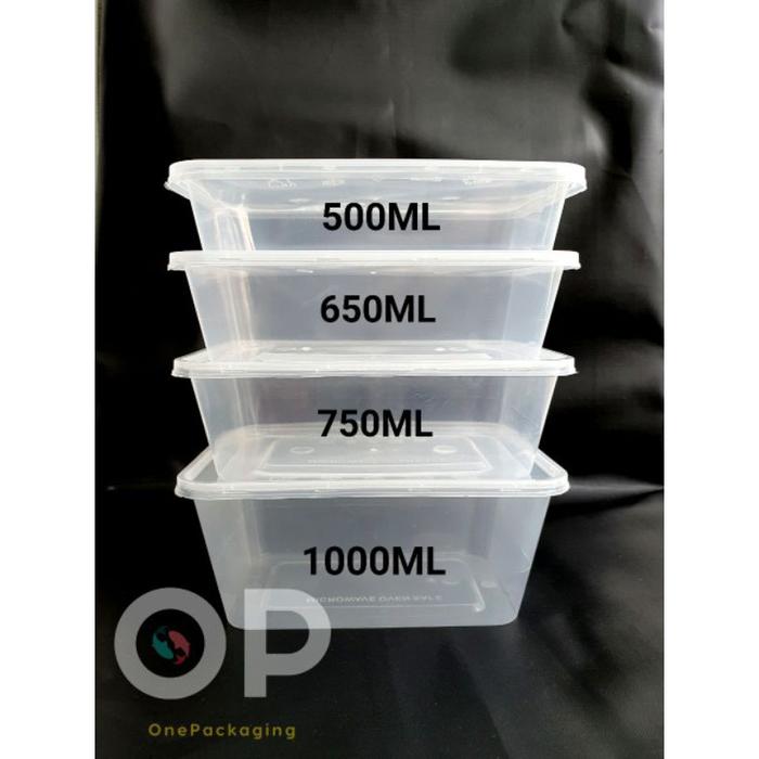 Thinwall Rectangle Thinwall 200ml 250ml 300ml 500ml 650ml 750ml 1000ml/ kotak makan plastik