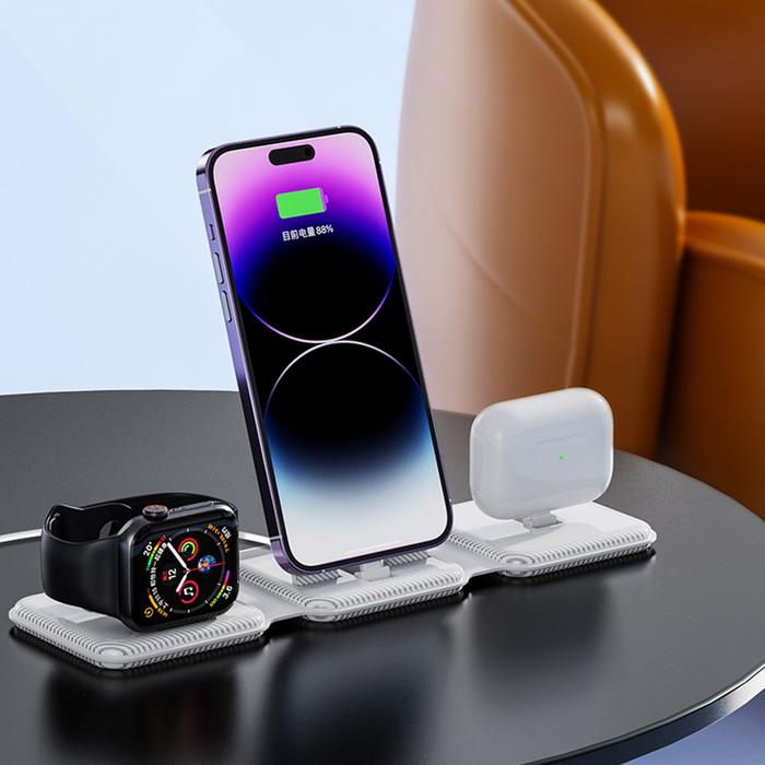 30W 3 in 1 Magnetic Wireless Charger Stand Foldable for iPhone 14 13 Pro Max Airpods iWatch Fast Wir