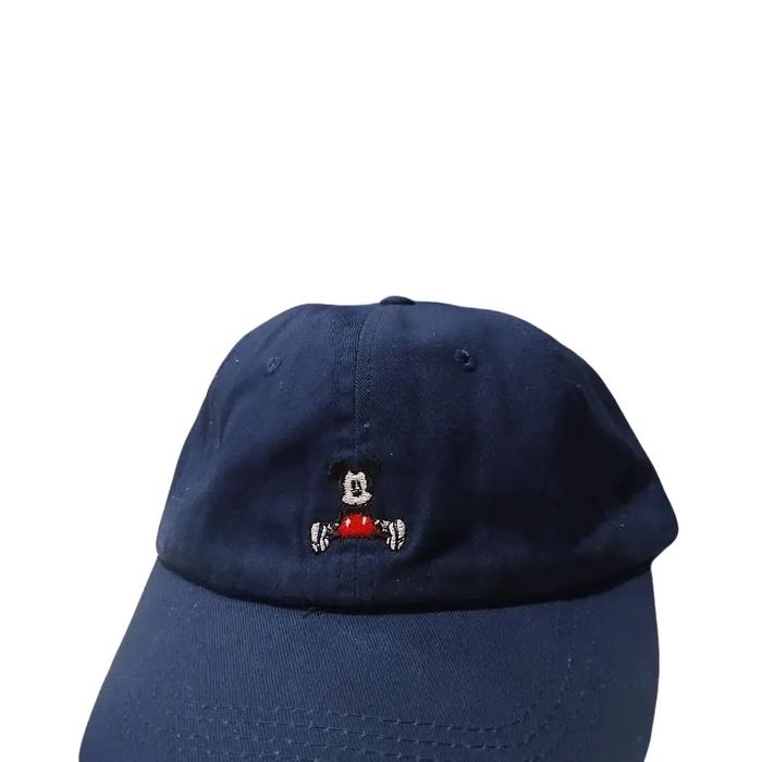 Topi Baseball Biru dengan Logo Mickey Mouse - Aksesori Fashion untuk Pria dan Wanita