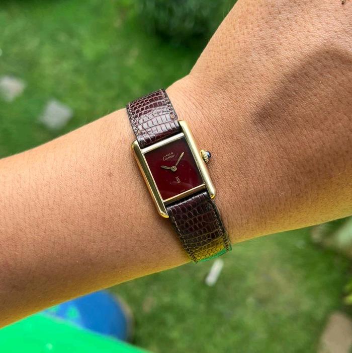 Cartier Tank dial Burgundy