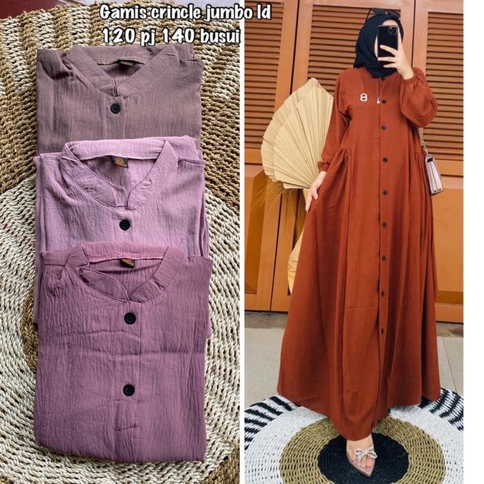 Gamis KM / Gamis Crinkle / gamis crinkle jumbo / gamis polos jumbo / gamis / gamis polos