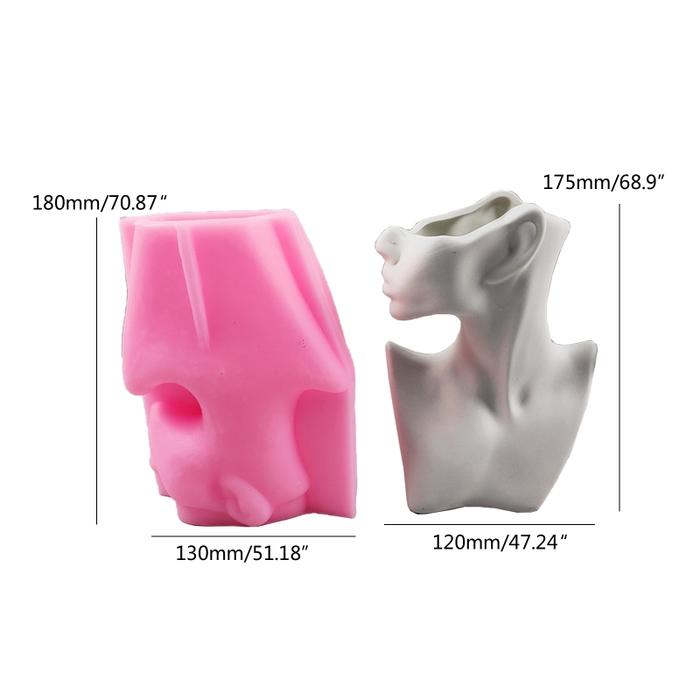 European-style Human Body Half-body Vase Silicone Mold Cement Plaster