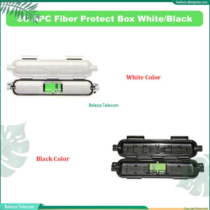 100% New 20 Pieces SC APC Fiber Protect Box White/Black Color SC APC