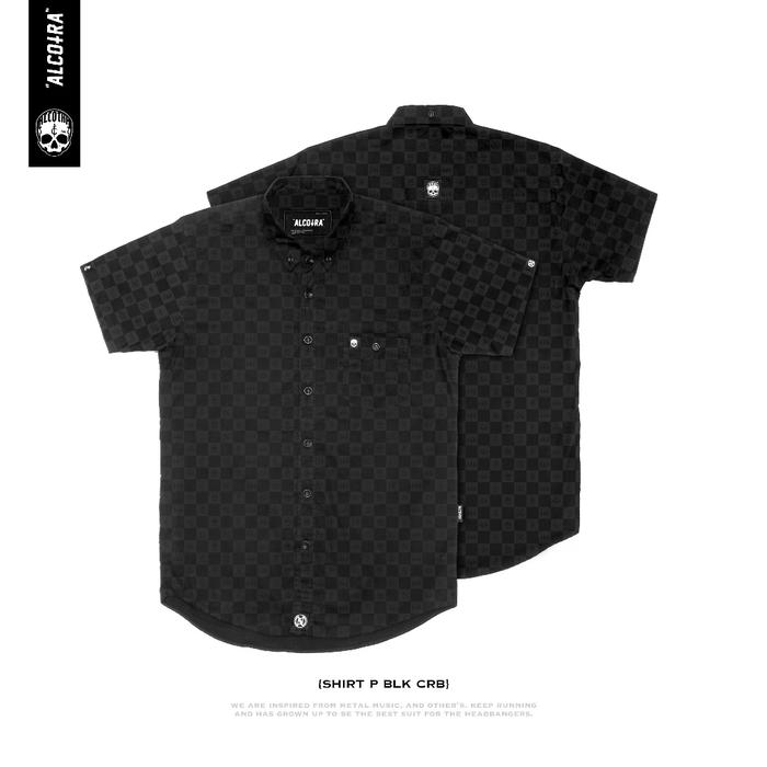 SHIRT P BLK CRB || SHIRT PRINT BLACK CHEKER BOARD || KEMEJA ALCOTRA || ORIGINAL BRAND ALCOTRA SHIRT