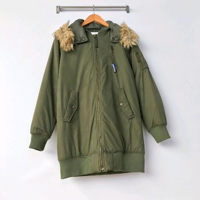 M Jaket Tebal Windbreaker Colza Parka Bomber Hijau Army