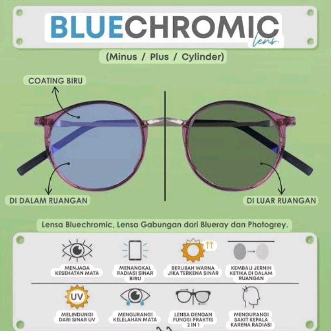 LENSA KACAMATA BLUECROMIC NORMAL MINUS SILINDER PLUS & MINUS SILINDER