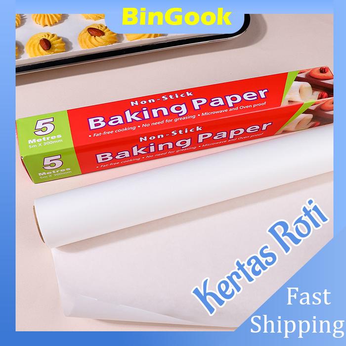 Kertas Roti / Baking Paper / Alas Roti Non-Stick / Kertas Panggang Roll 10M / Kertas Roti Kue