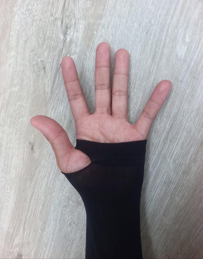 MANSET JEMPOL STOKING / MANSET STOKING JEMPOL / MANSET TANGAN JEMPOL WANITA  POLOS HITAM