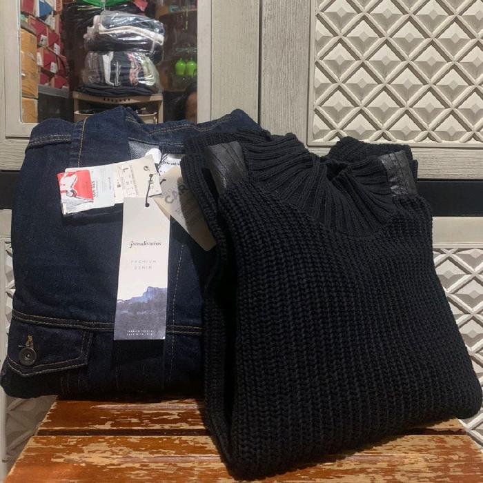 ORIGINAL DENIM JEANS ZARA JACKET RAJUT STRADIVARIUS KNITWEAR WOMEN STRETCH