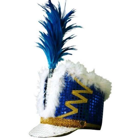 Topi Mayoret Drumband ZIGZAG Lengkap Bulu Angsa dan Bulu Hias