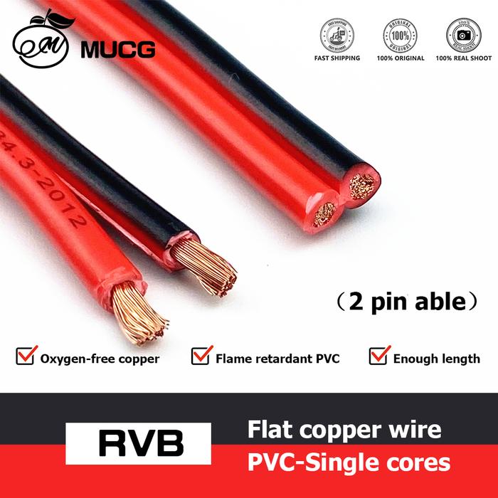 Kabel Audio Speaker Merah Hitam Lembut Kabel Tembaga Padat Kawat