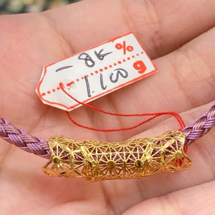 Liontin Gelang Model Bambu (Hanya Liontin Saja, Tidak Dapat Gelang) Emas Asli Kadar 37.5% 8K