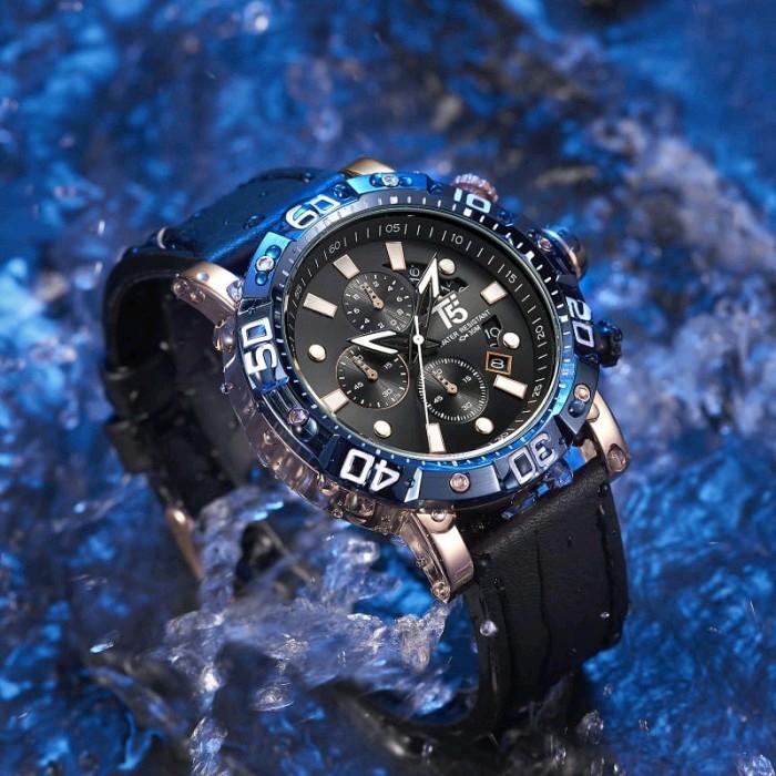 Jam Tangan Pria T5 Original H 3855G Blue Rosegold