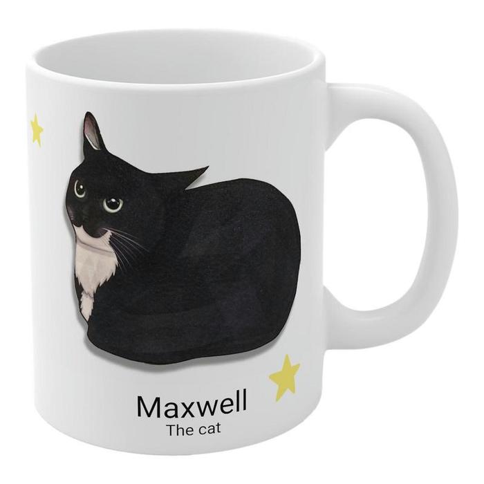 350ML Cat Coffee Mugs 11.8oz Maxwell The Cat Ceramic Cup Coffee Mug