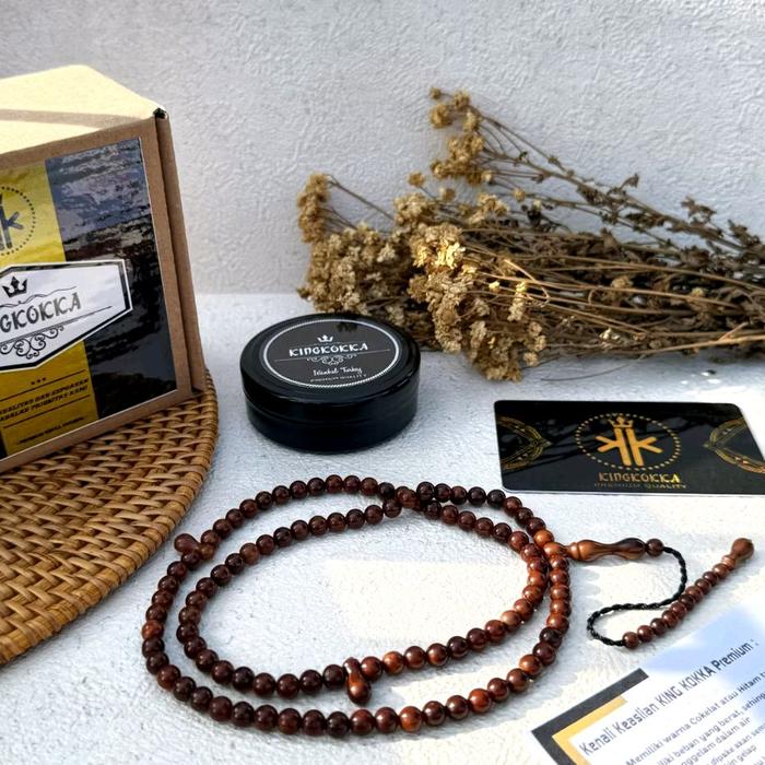 Tasbih 99 Bulat Kaokah Kokka Asli Original Haji Muslim Gelang Kayu Kokka Import Iranian Turki Mesir 