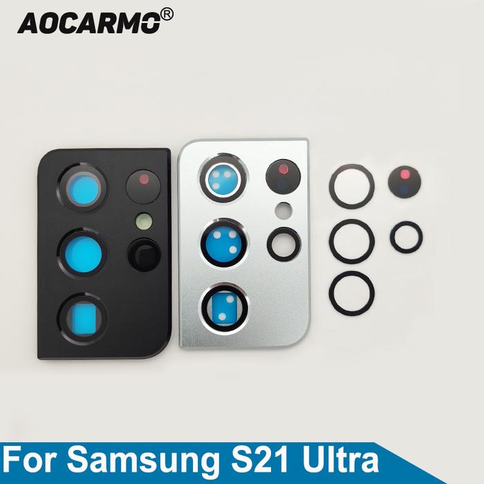 Aocarmo For Samsung Galaxy S21U S21 Ultra Rear Back Camera Lens Glass