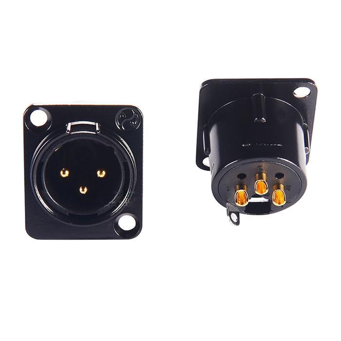 High Quality 2pcs NEUTRIK XLR Female Male Chassis Panel Socket For CD