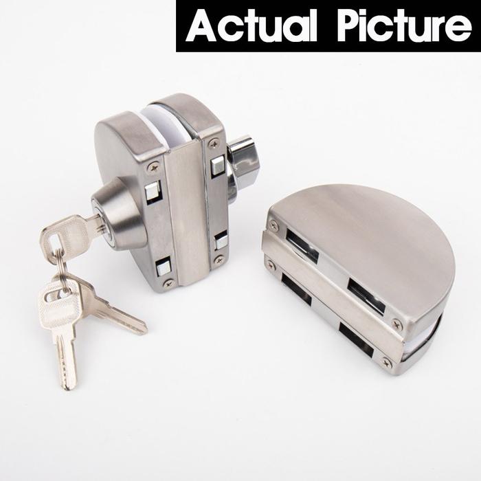 Stainless Steel 10-12mm Kunci Kaca Jepit Double Pintu Lemari 2 Daun Ke Set Rumah Geser Pengunci