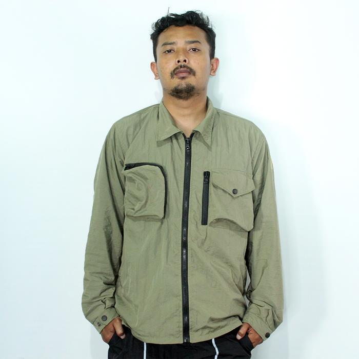ELZAIN-Jaket Overshirt baracuta lt olive