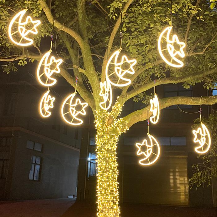 Neon Moon Star Christmas String Light Outdoor Garden Patio Park Plaza