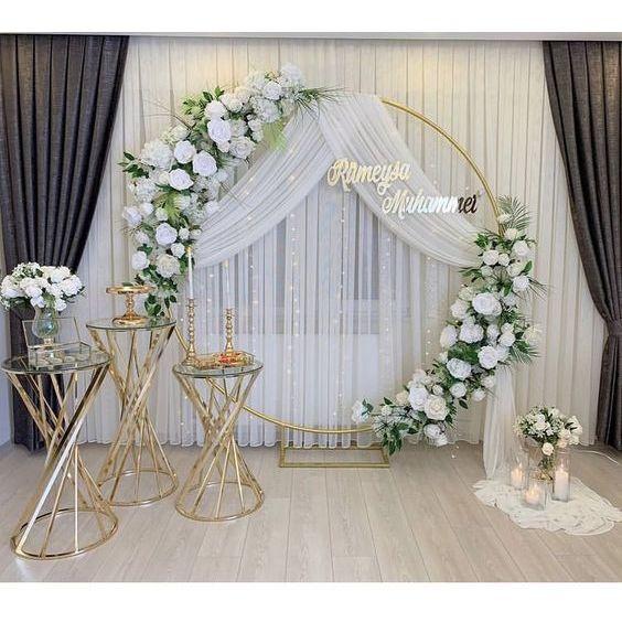 Safitiri Backdrop Lingkaran 98 Untuk Acara Wedding Dan Lamaran Pernikahan Dengan Bahan Besi Holo