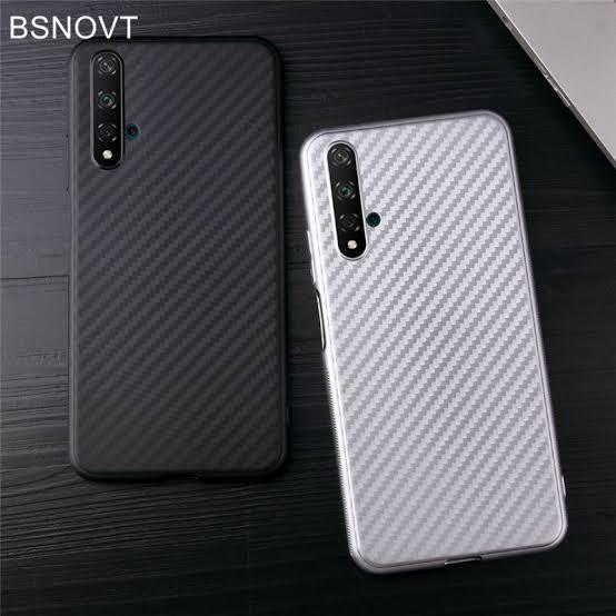 [HANYA CASING !] Phone Case Compatible With CASE HUAWEI NOVA 5T LUXURY CASE CARBON PATTERN ANTI FING