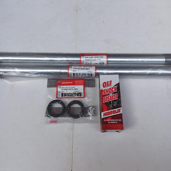 PAKET AS SHOCK DEPAN CBR 150 CB 150 R LED 1 SET 2 PCS TUTUP MODEL KLIP (K45)