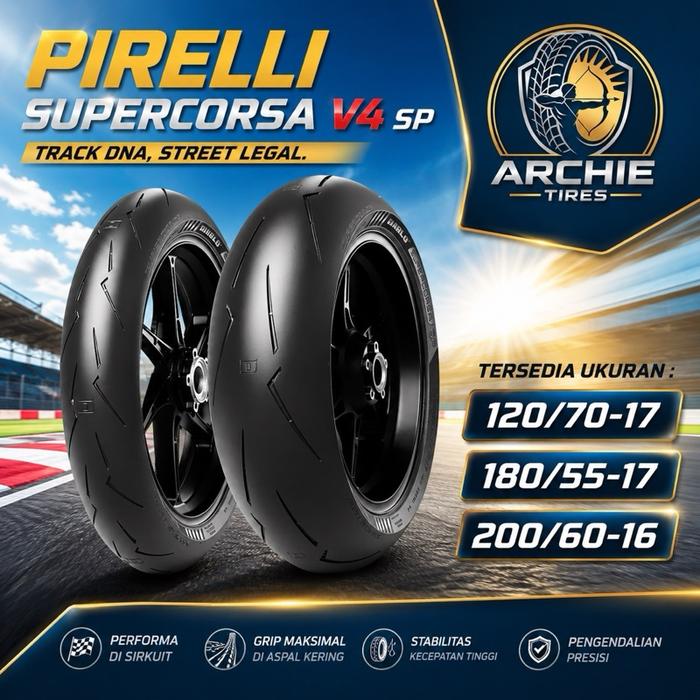 Pirelli Supercorsa V4 SP Archie Tires - Ban Motor Track DNA Street Legal 120/70-17 180/55-17 200/60-